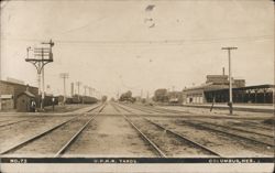 U.P.R.R. Yards & Signal Tower, Columbus, NE Postcard