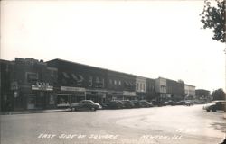 East Side of Square, Main Street with Cars Postcard