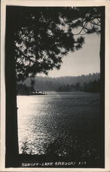 SUNSET~LAKE GREGORY Postcard
