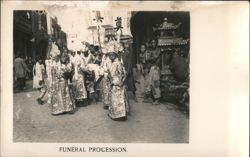 Funeral Procession with Elaborate Robes and Banners Postcard