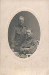 Two Soldiers in Uniform Postcard