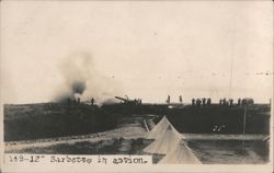 12-inch Barbette in action Postcard