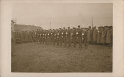 Soldiers in Formation, Outdoor Military Drill Postcard