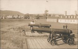 Cannons and Fort Buildings, Fort Anne Postcard