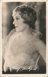 Mary Pickford Profile Portrait, Pearl Necklace Postcard