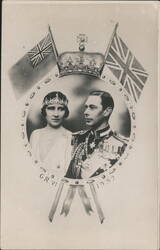 King George VI & Queen Elizabeth Coronation 1937 Postcard