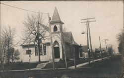 White Church with Steeple, Windsorville, ME Postcard