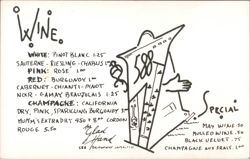 Glad Hand Wine List & Specials, Sausalito CA Postcard