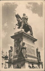 King George Monument, Poděbrady Postcard