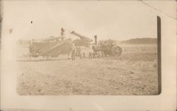 Steam Engine & Threshing Machine, NEW KILER STEVENS Postcard