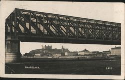Bratislava Bridge & Castle Hill Postcard