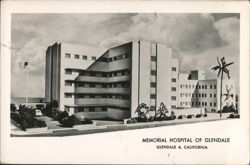 Memorial Hospital of Glendale, California Postcard
