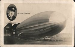 Dr. Hugo Eckener and Graf Zeppelin Airship Postcard