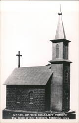 Model of the Smallest Church by Bily Brothers Postcard