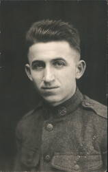 WWI Soldier Portrait, H. Herbert, Cicero IL Postcard