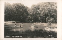 Camp Wa-Shun-Ga Boating, Junction City, KS Postcard