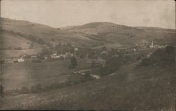 Valley Town with Church Steeple, Rolling Hills Postcard