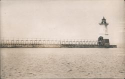 Sodus Point Lighthouse on Pier Postcard