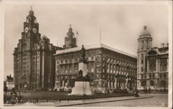 Liver Building, Dock Office & Cunard Buildings, Liverpool Postcard