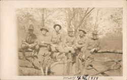 Six Men in Uniforms, Hamlin Lyons Identified, May 4, 1919 Postcard