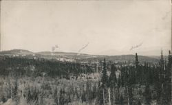 Rocky Mountain House, AB - Forested Landscape with Town Postcard