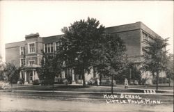 High School Building, Little Falls, MN Postcard