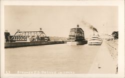 Steamer J.S. Deluxe in Locks Postcard