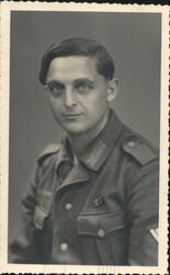 German Soldier Portrait, July 1944 Postcard