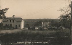 Potato Buying Sartell MN Horse-Drawn Wagons, House Postcard