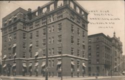 West Side Hospital, Harrison, Ogden & Lincoln Sts, Chicago Postcard