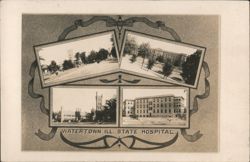 Watertown IL State Hospital Multiple Views Postcard