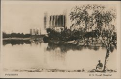 U. S. Naval Hospital, Philadelphia, PA with Fisherman Postcard