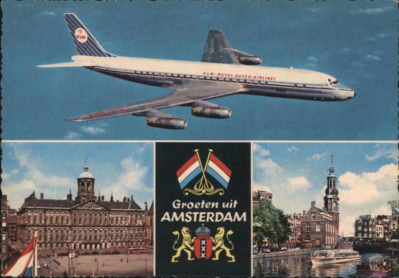 KLM Royal Dutch Airlines DC-8 Jet, Amsterdam Netherlands
