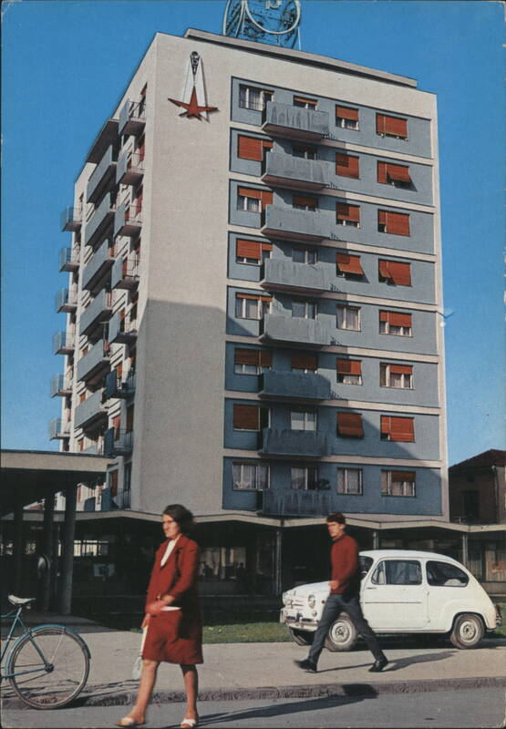 Trstenik Apartment Building with Fiat Car Jugoslavia