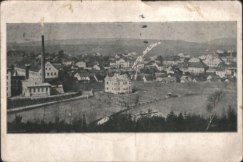 Štramberk, Moravia - View of Town with Factory Czechoslovakia
