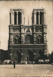 Notre-Dame Cathedral Facade, Paris Postcard
