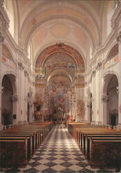 Interior View of Stadtpfarrkirche Spital an der Drau, Austria Postcard