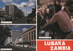 Lusaka, Zambia - Cairo Road & Curio Sellers Postcard