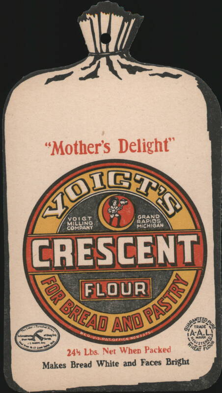 Voigt's Crescent Flour Bag Die-Cut Advertising Tag and Score Card Grand Rapids Michigan