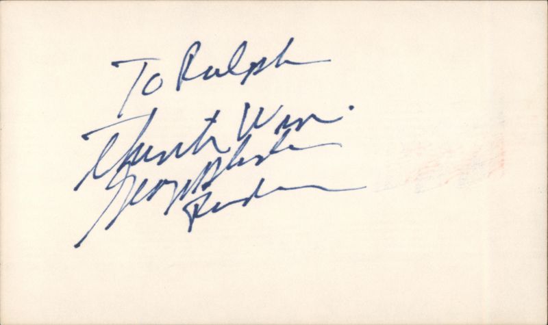 George Blanda Autograph with 'To Ralph' and 'Youth Won' Inscription