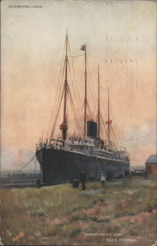 R.M.S. Orotava Steamship, Orient-Pacific Line, by Giletta