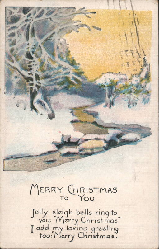 Merry Christmas Winter Landscape with Snow-Covered Trees