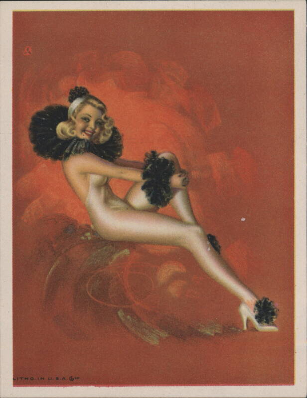 Smiling Pin-up Woman with Black Ruffles Swimsuits & Pinup