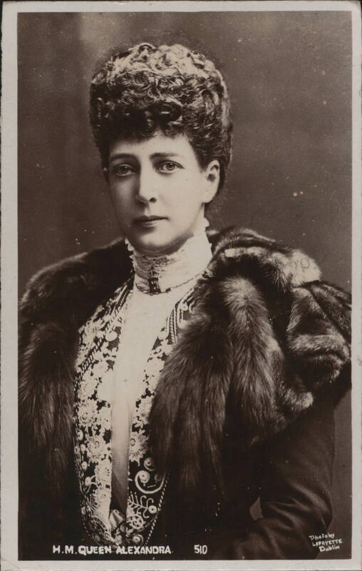 H.M. Queen Alexandra Portrait in Fur-Trimmed Coat San Francisco California