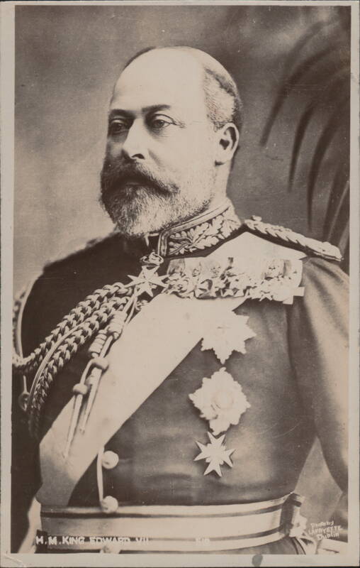 H.M. King Edward VII in Military Uniform with Medals and Sashes
