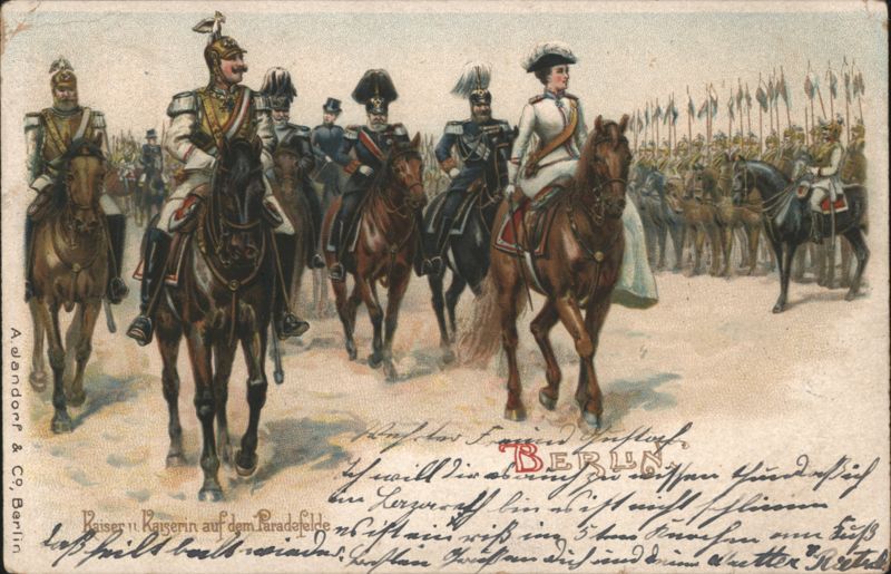 German Empress and Military Parade in Berlin Germany