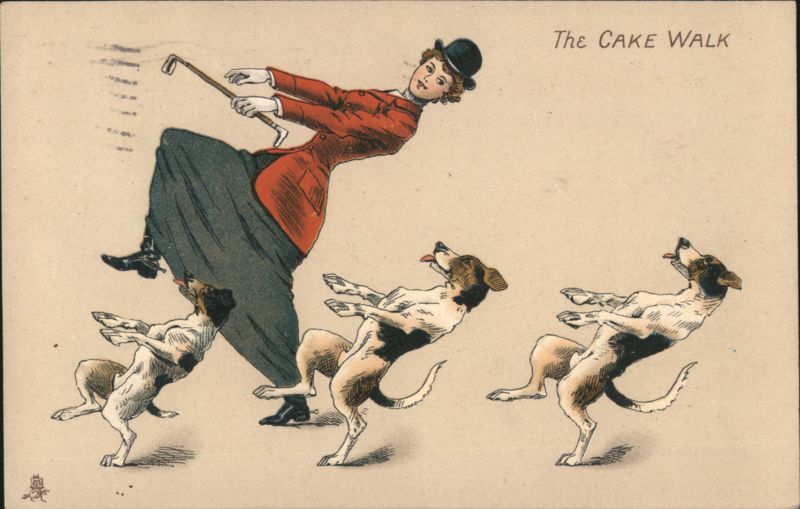 The Cake Walk with Woman and Dancing Dogs Comic, Funny