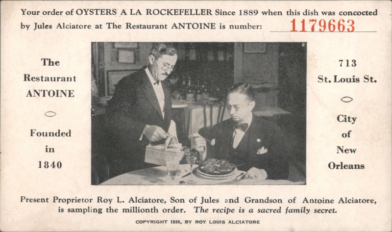 Oysters a la Rockefeller at Restaurant Antoine, New Orleans Louisiana