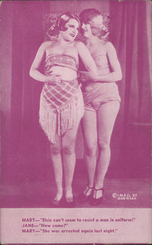 Two Women with Comic Dialogue: Elsie Can't Resist a Man in Uniform