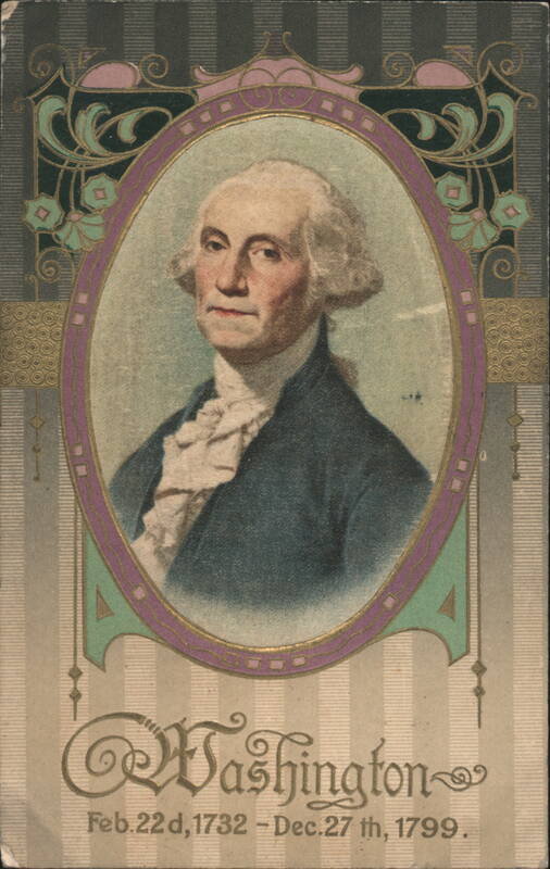 George Washington Portrait, Ornate Art Nouveau Frame